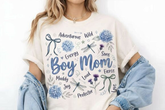 Boy Mom Floral Graphic Tee