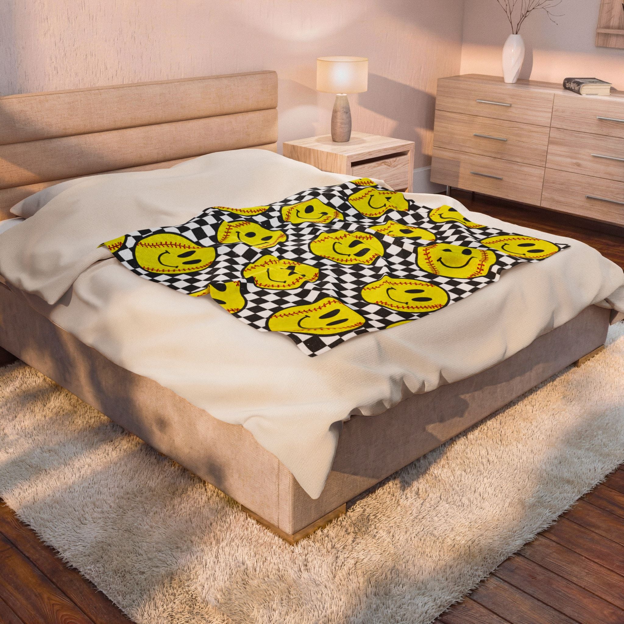 Velveteen Softball Plush Blanket