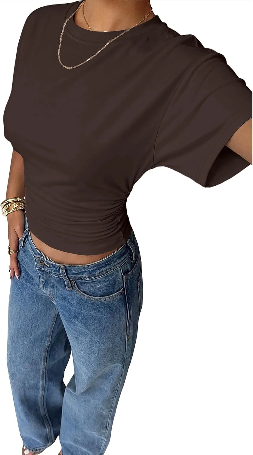 Sampeel Cropped Ruched Tee