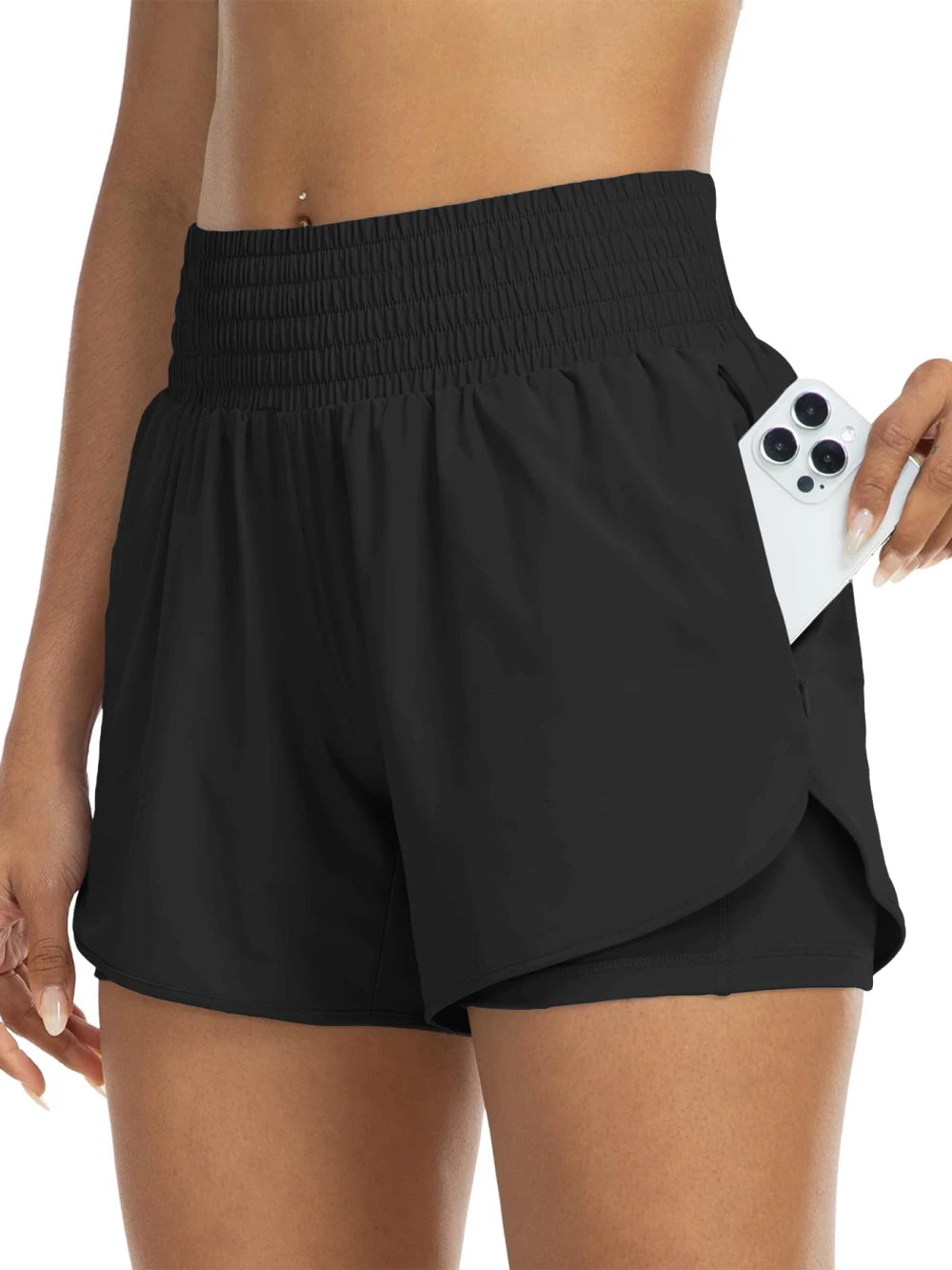 High-Waisted Athletic Running Shorts
