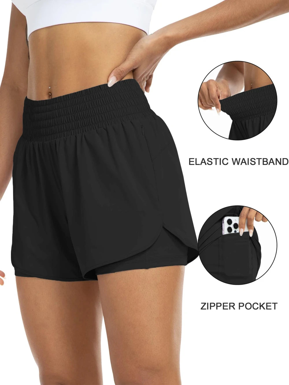 High-Waisted Athletic Running Shorts