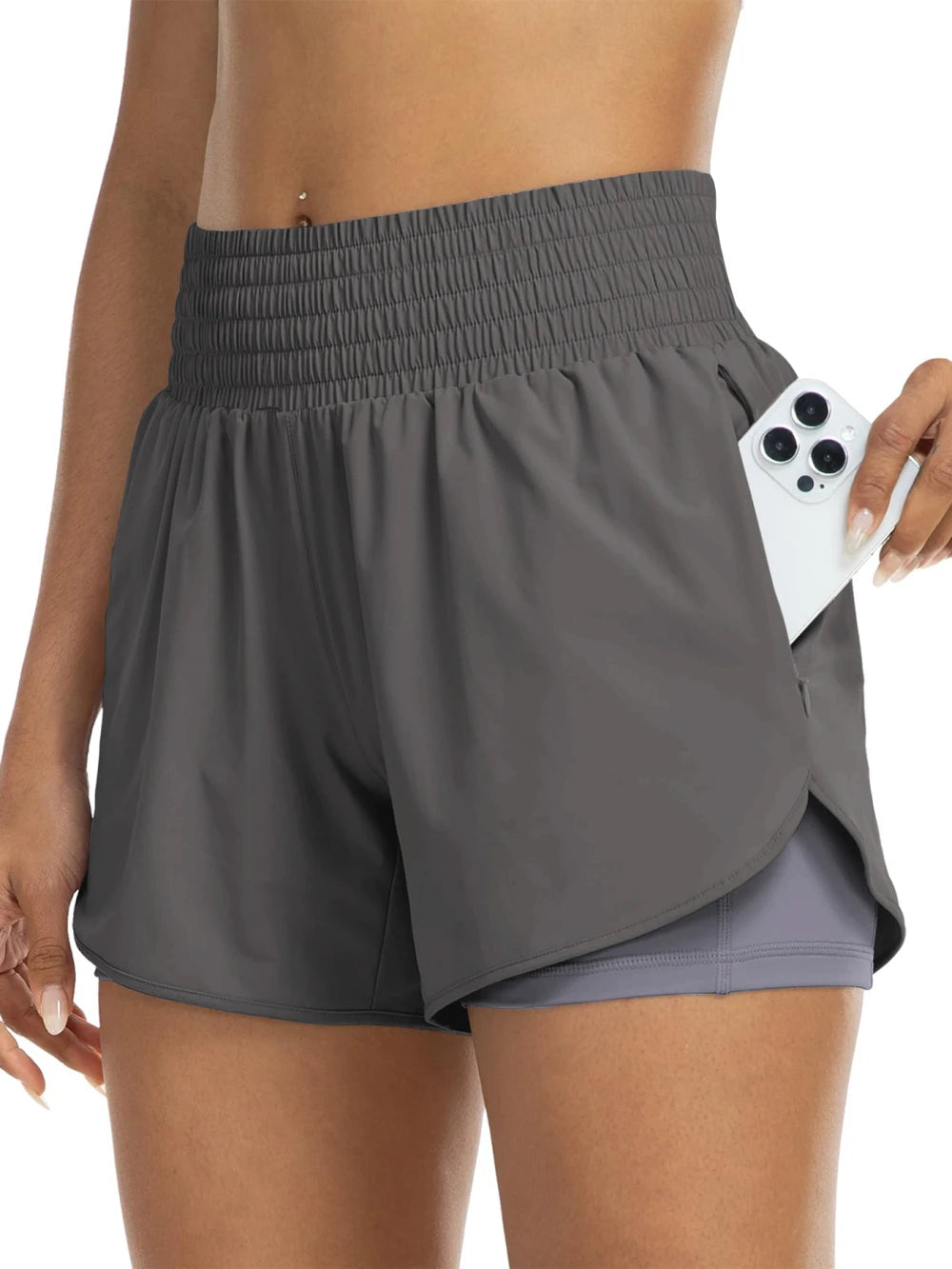 High-Waisted Athletic Running Shorts