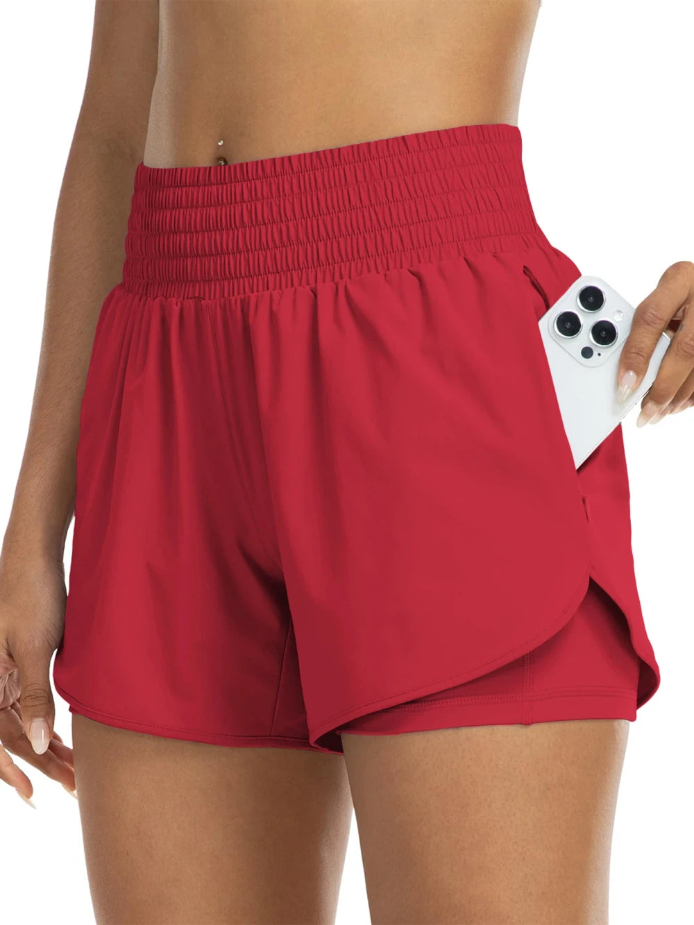 High-Waisted Athletic Running Shorts
