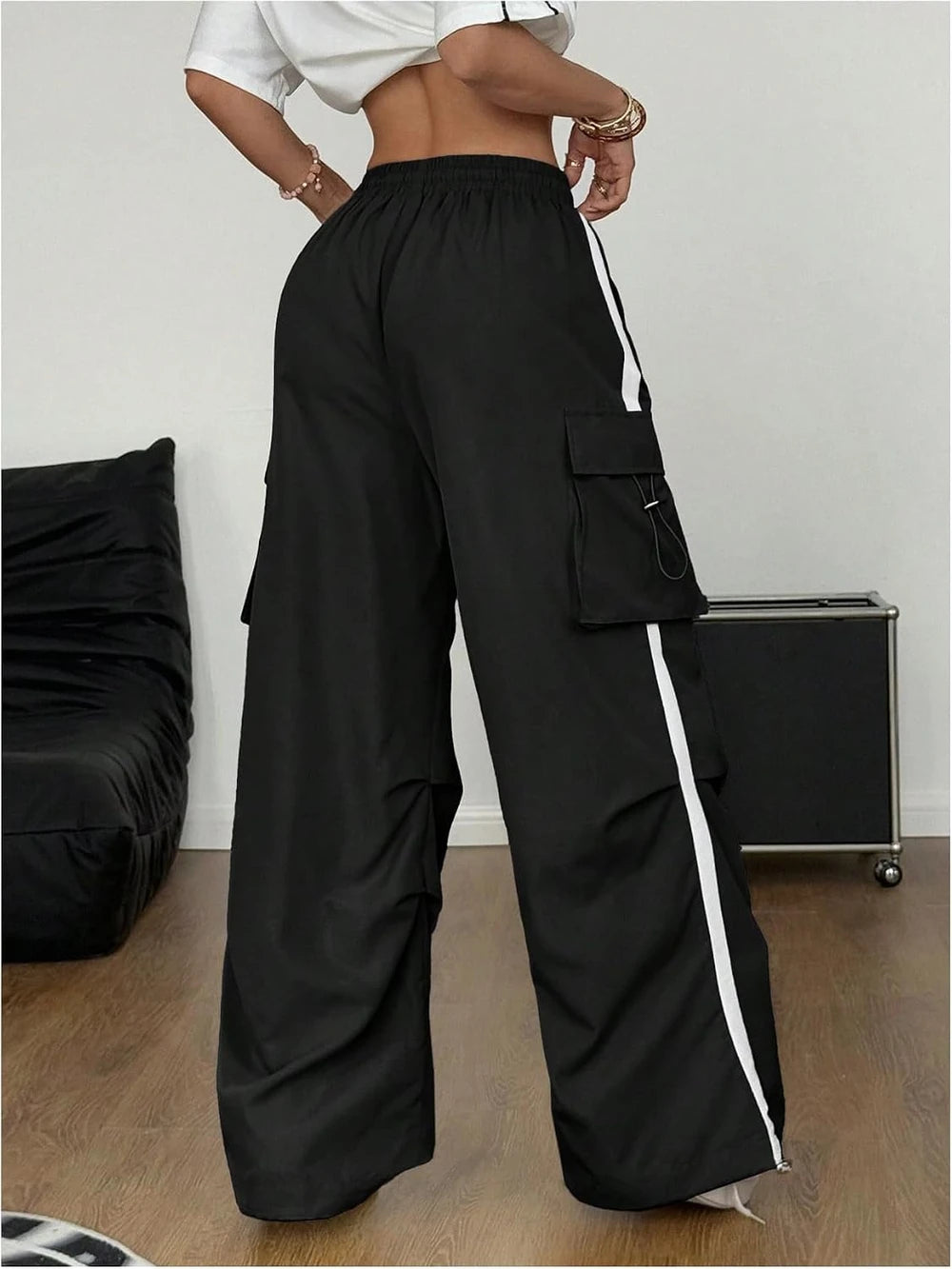 Y2K Baggy Cargo Track Pants