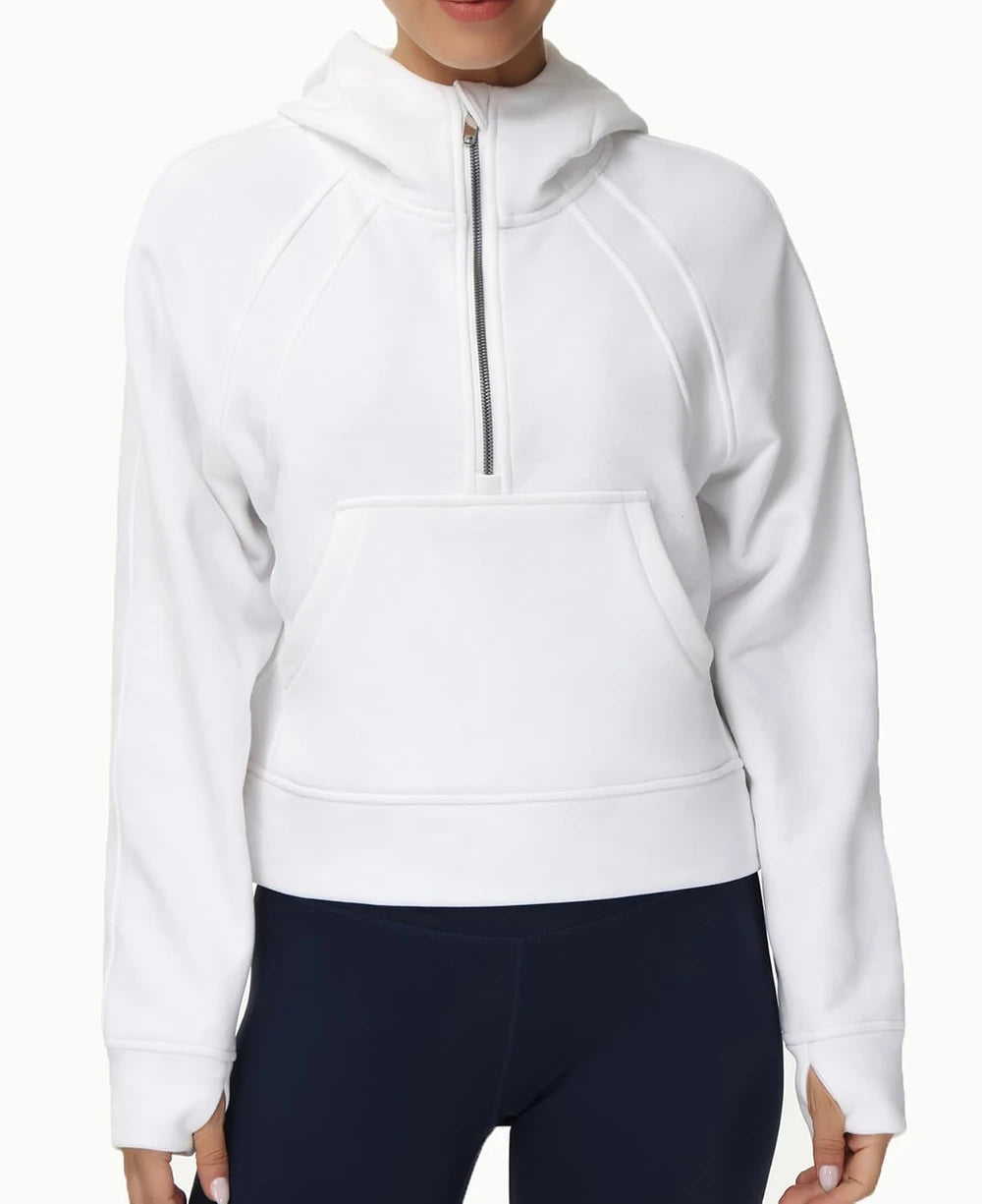 Fleece Half Zip Crop Sweatshirt