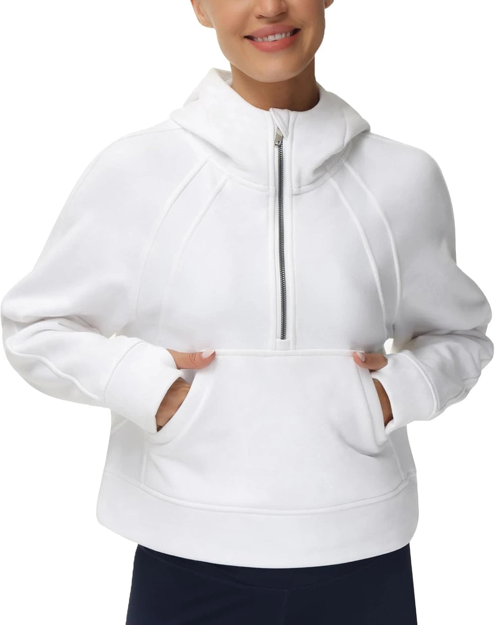Fleece Half Zip Crop Sweatshirt