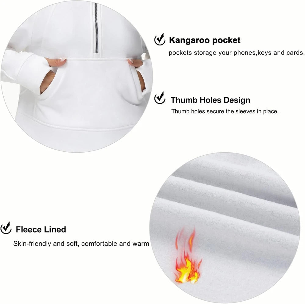 Fleece Half Zip Crop Sweatshirt