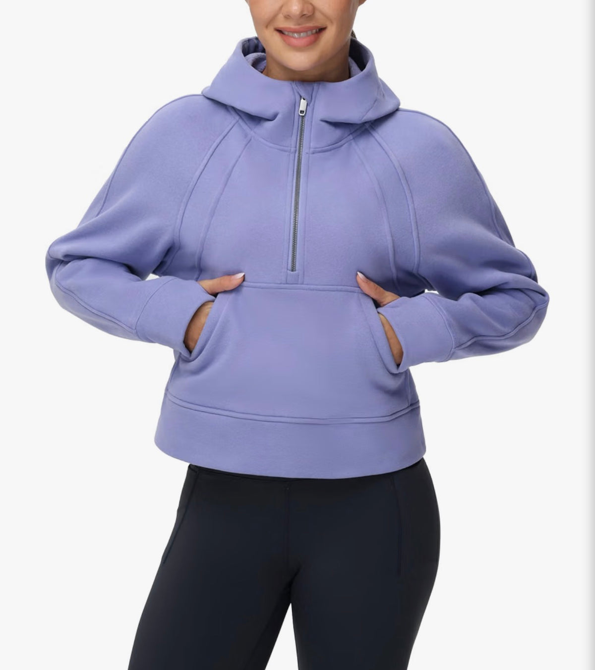 Fleece Half Zip Crop Sweatshirt