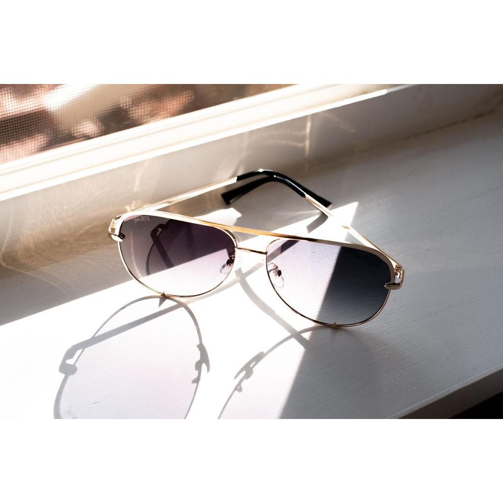 Gold/Gray- High Quality Unisex Aviator Sunglasses
