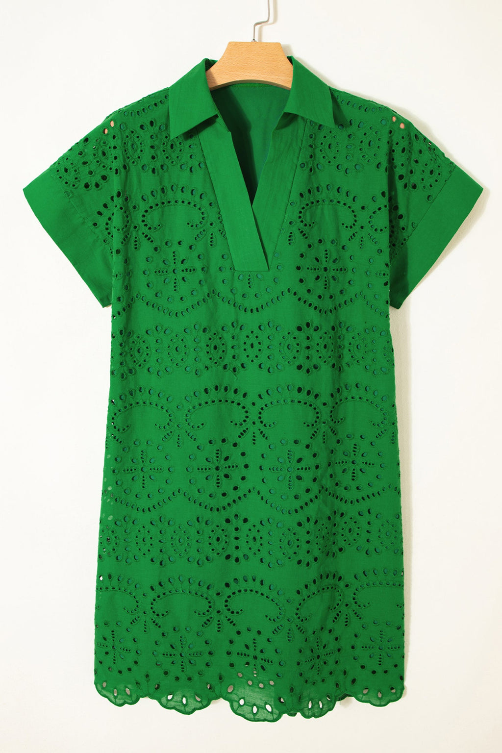 Celine Eyelet Embroidered T Shirt Dress
