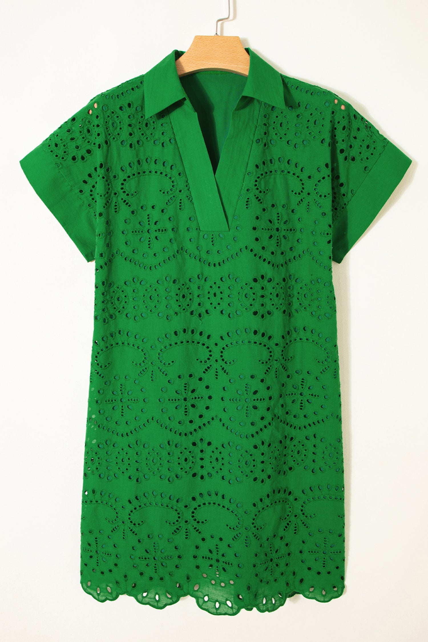 Celine Eyelet Embroidered T Shirt Dress