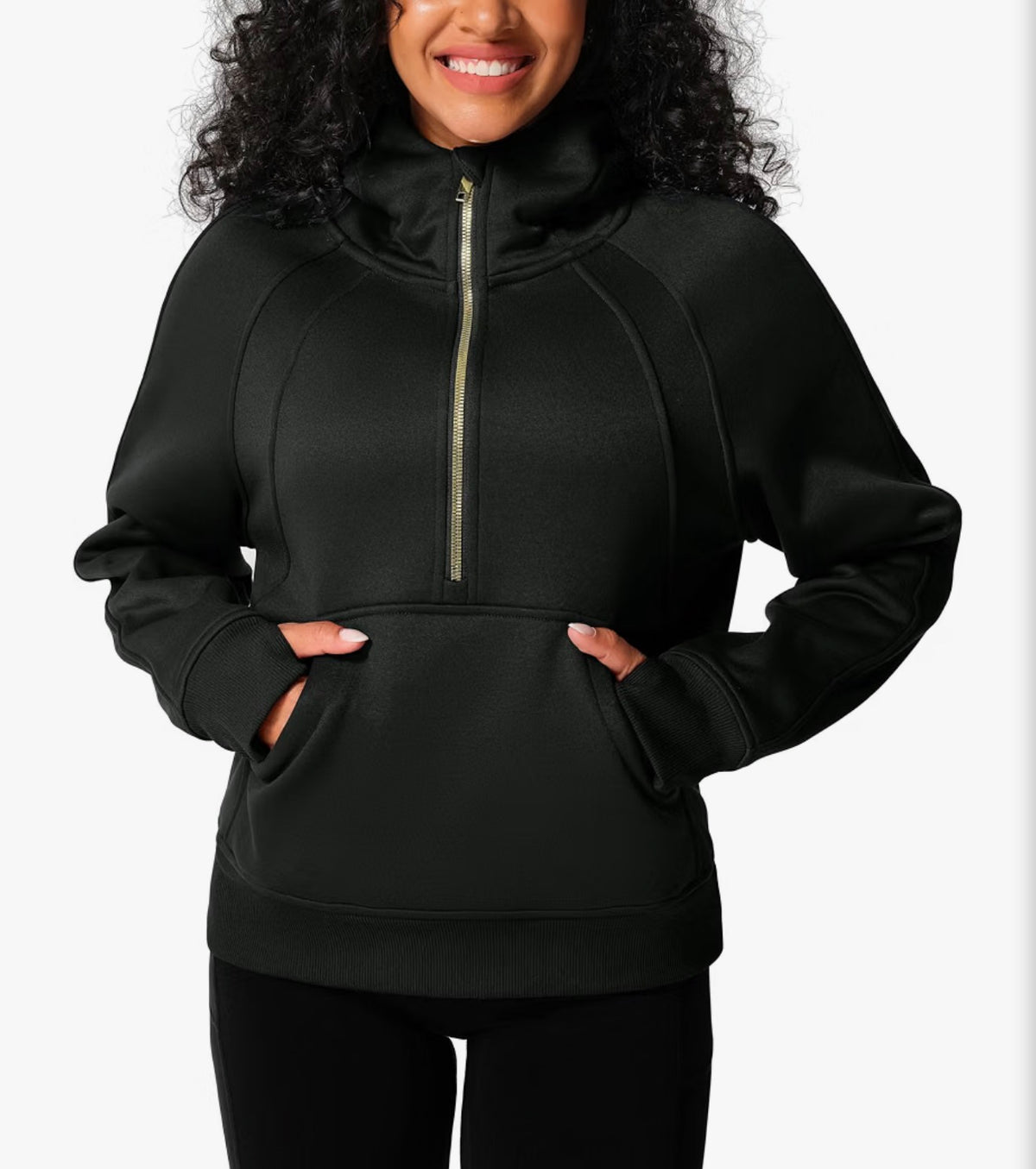 Fleece Half Zip Crop Sweatshirt