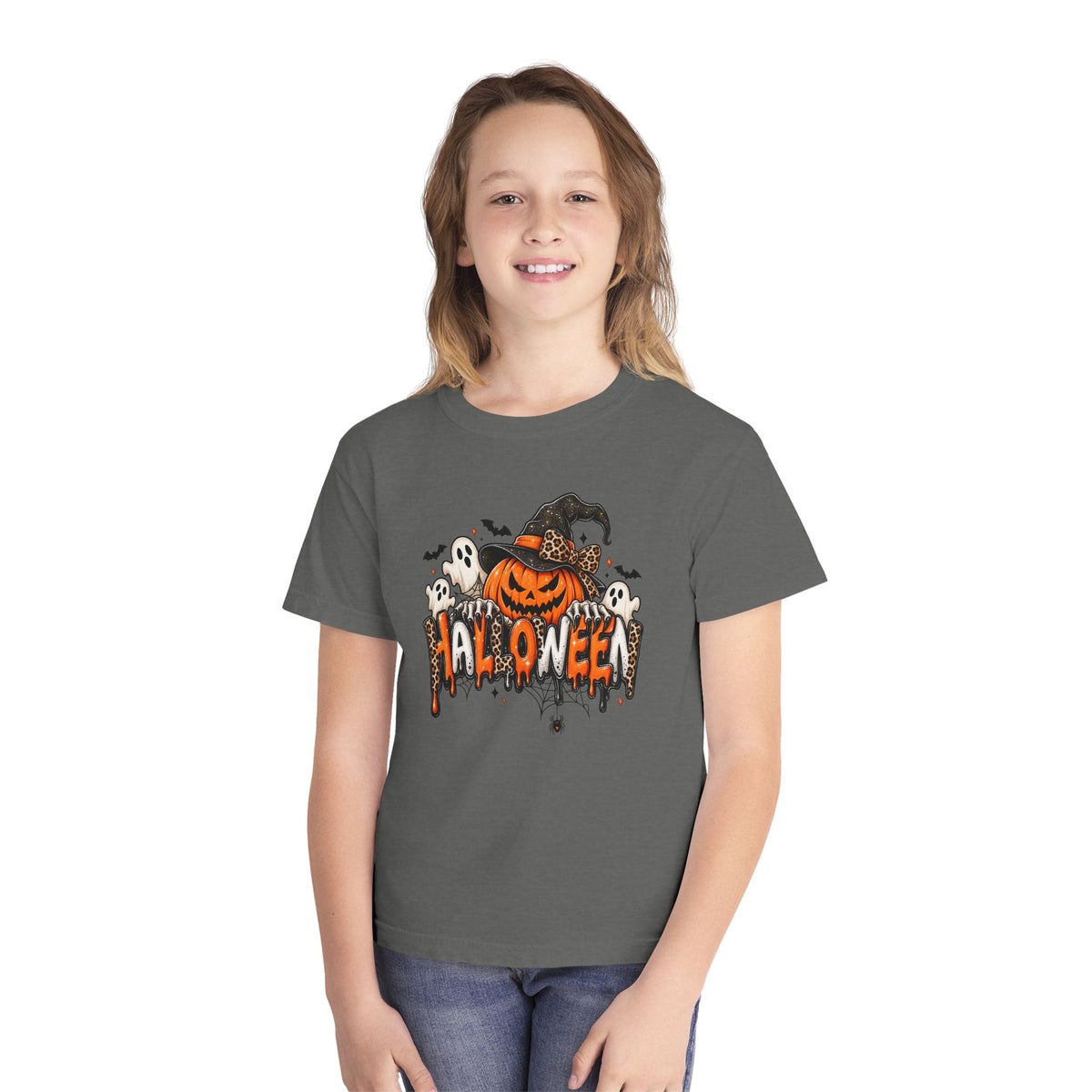 Youth Leopard Jack-o-lantern Tee ￼