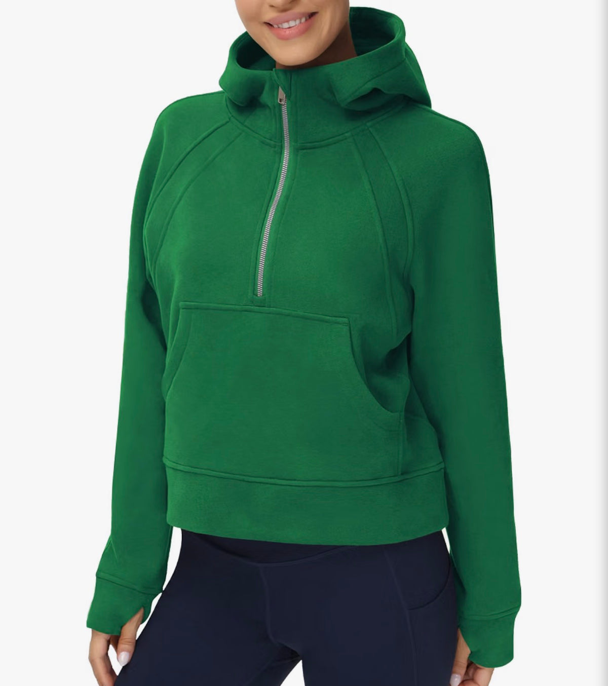 Fleece Half Zip Crop Sweatshirt