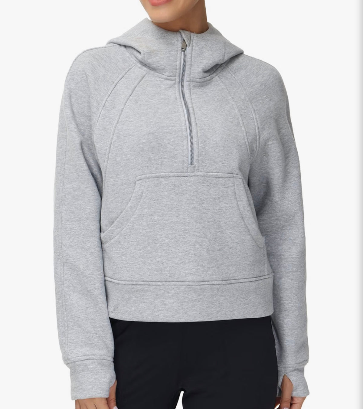 Fleece Half Zip Crop Sweatshirt