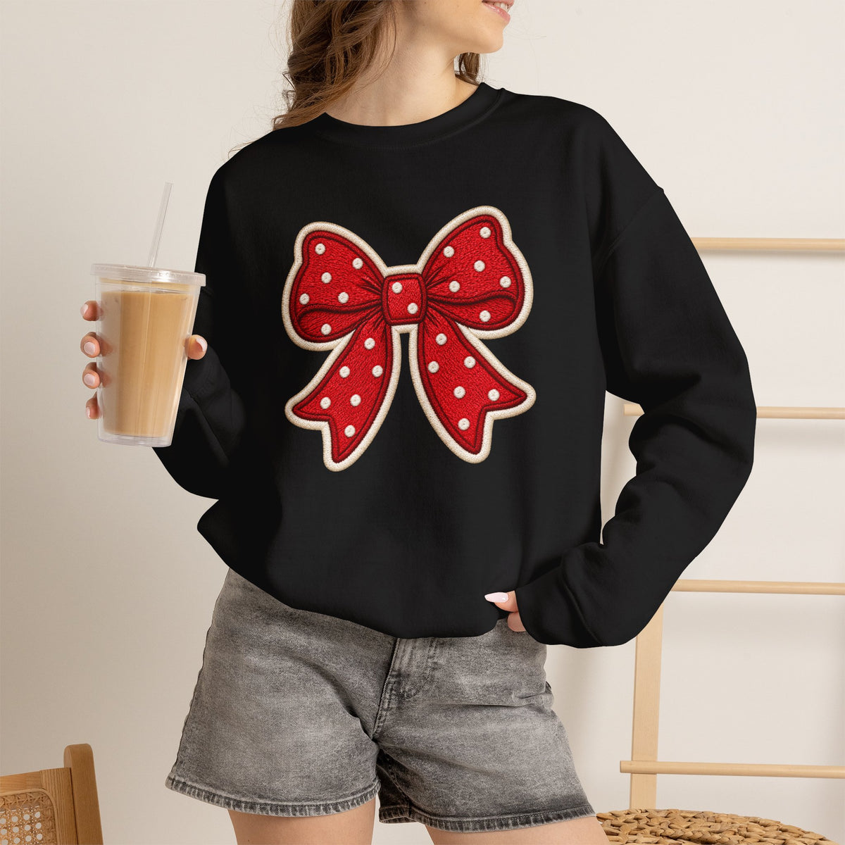 Poka-Dot Bow Unisex Sweatshirt