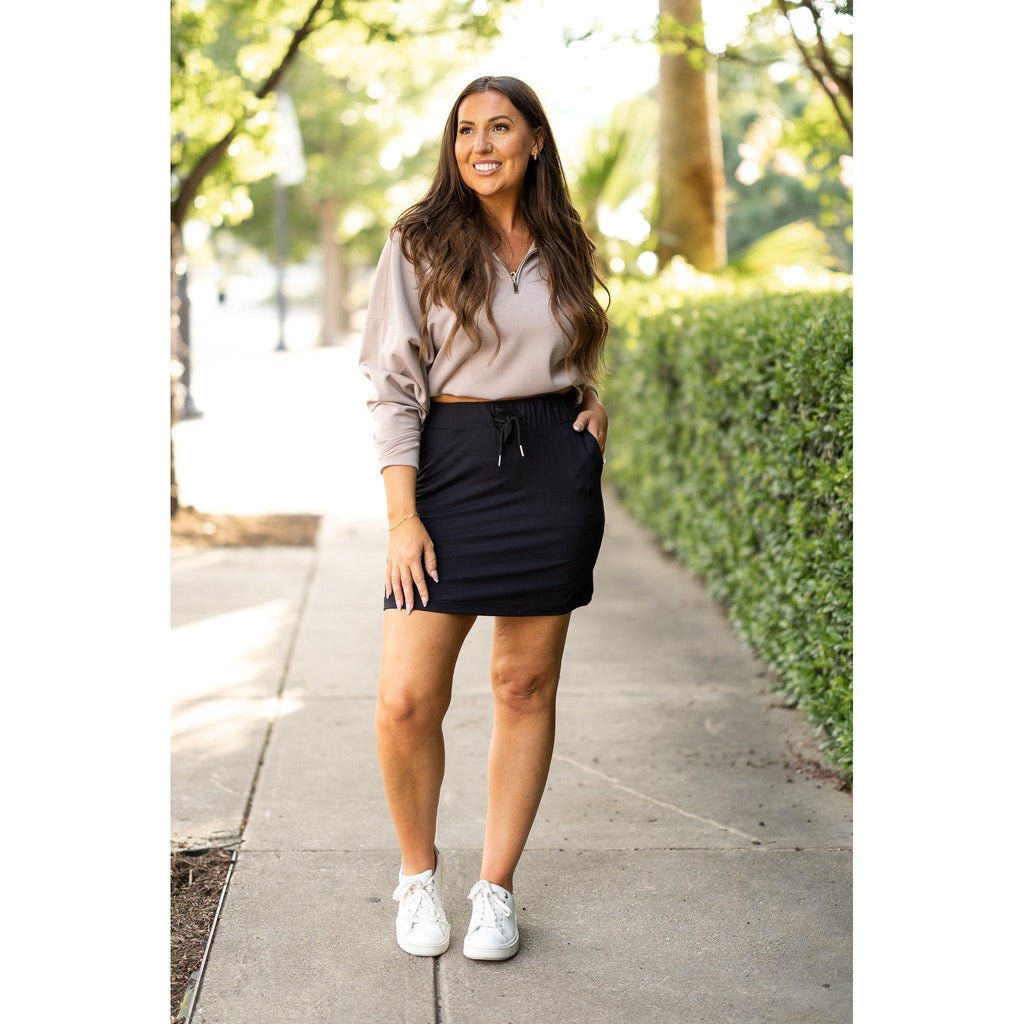 Kristina - Black Jogger Skirt