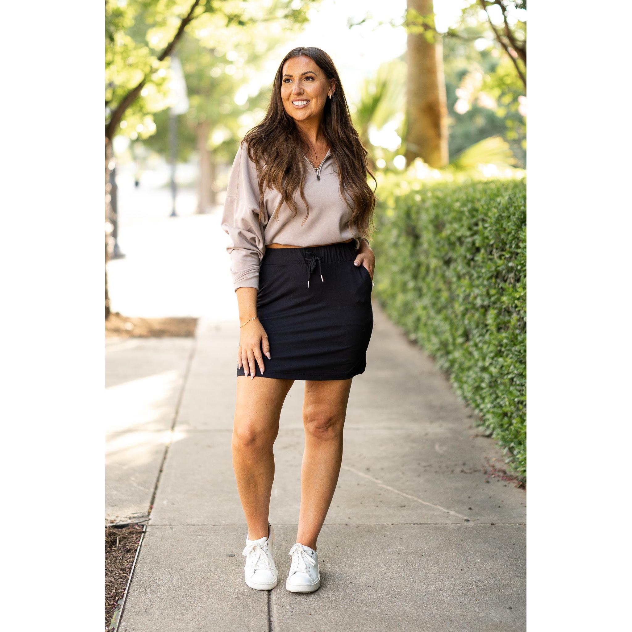 Kristina - Black Jogger Skirt