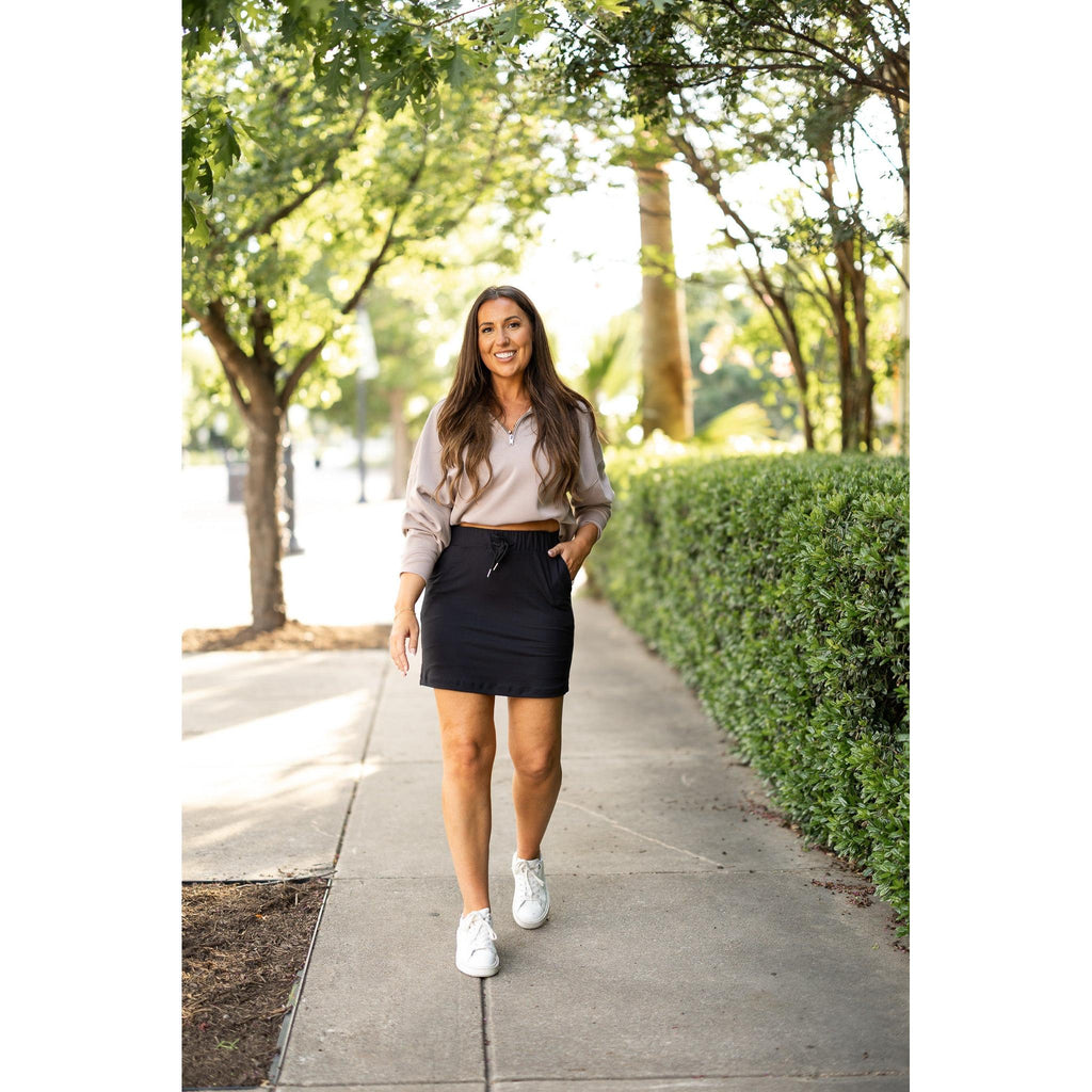 Kristina - Black Jogger Skirt