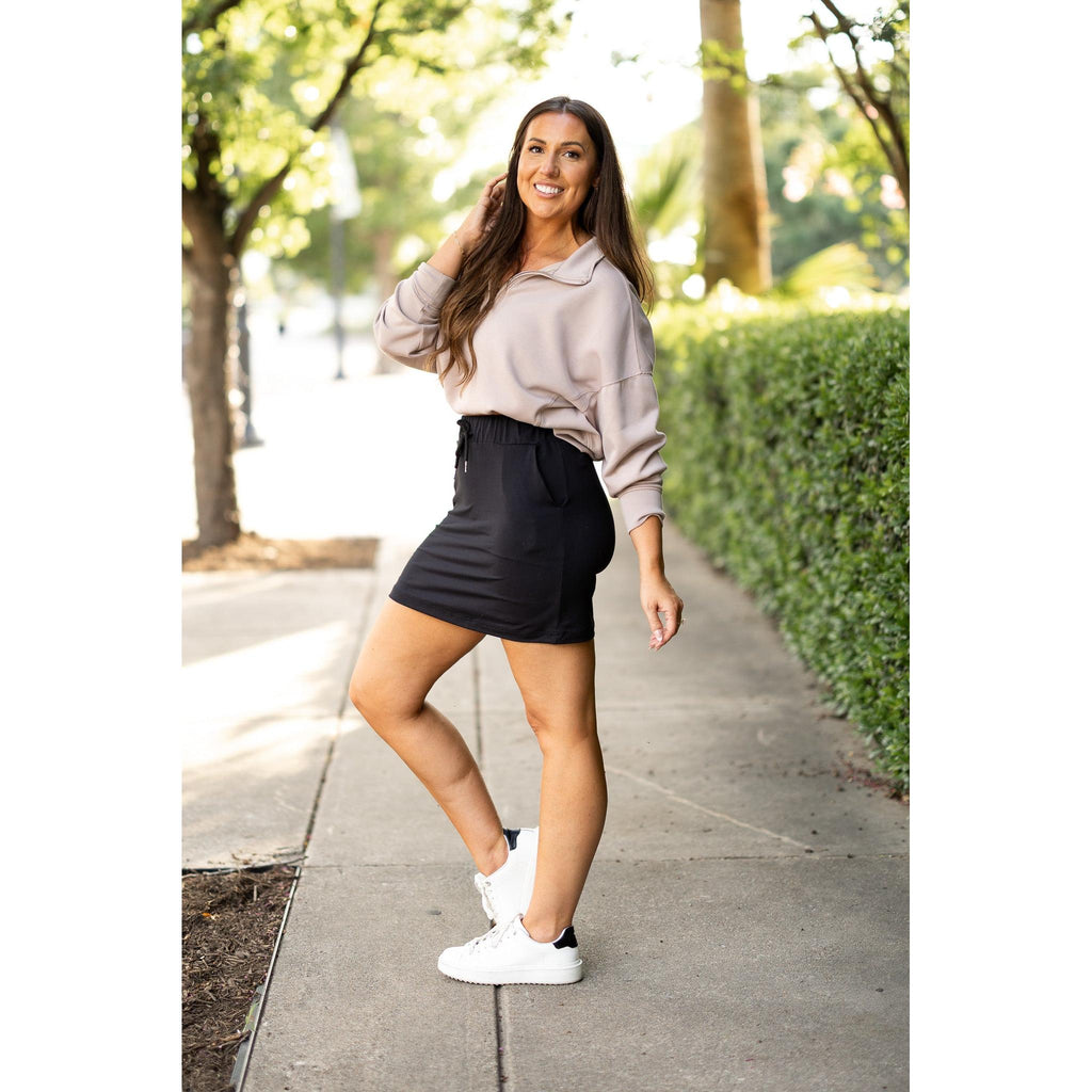 Kristina - Black Jogger Skirt
