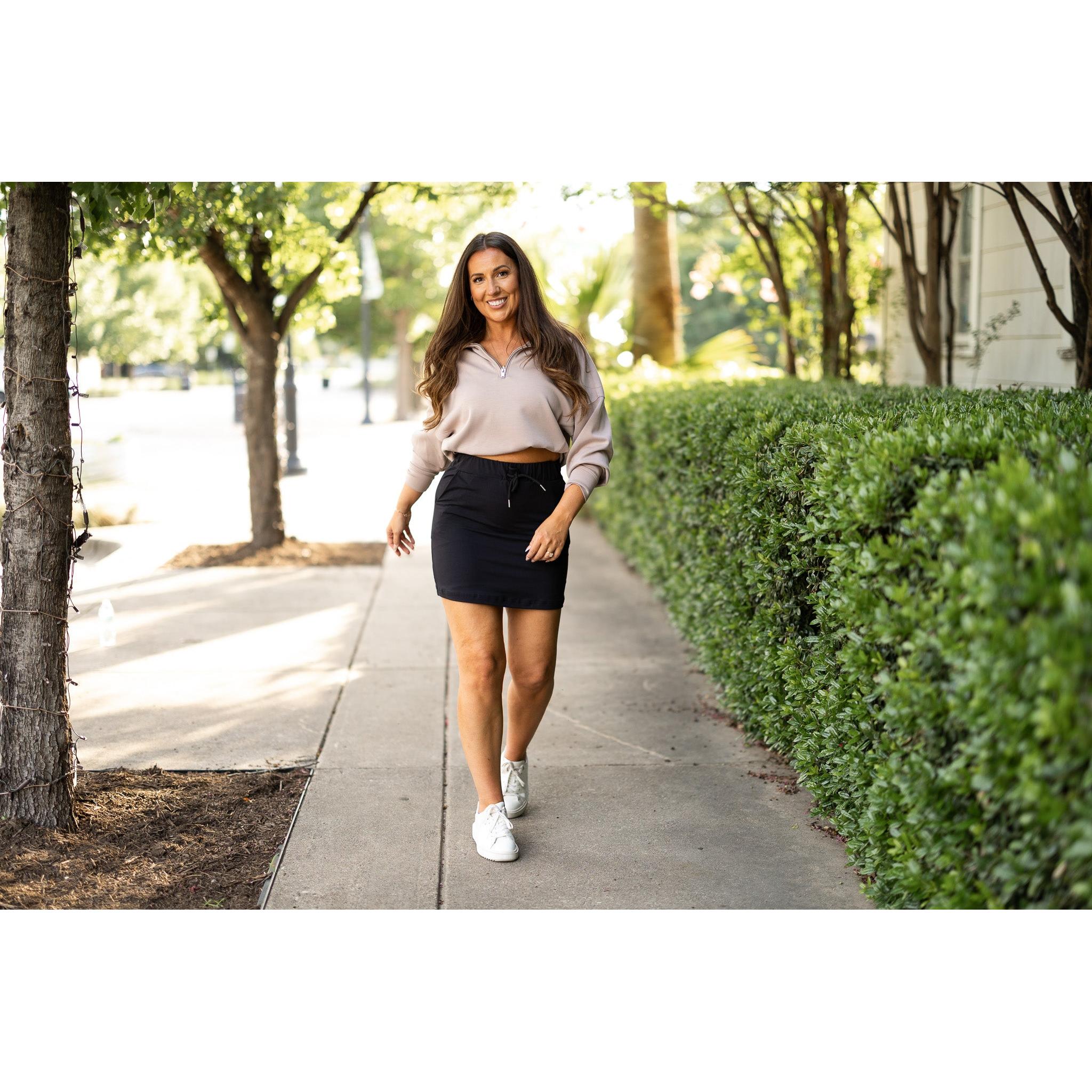 Kristina - Black Jogger Skirt