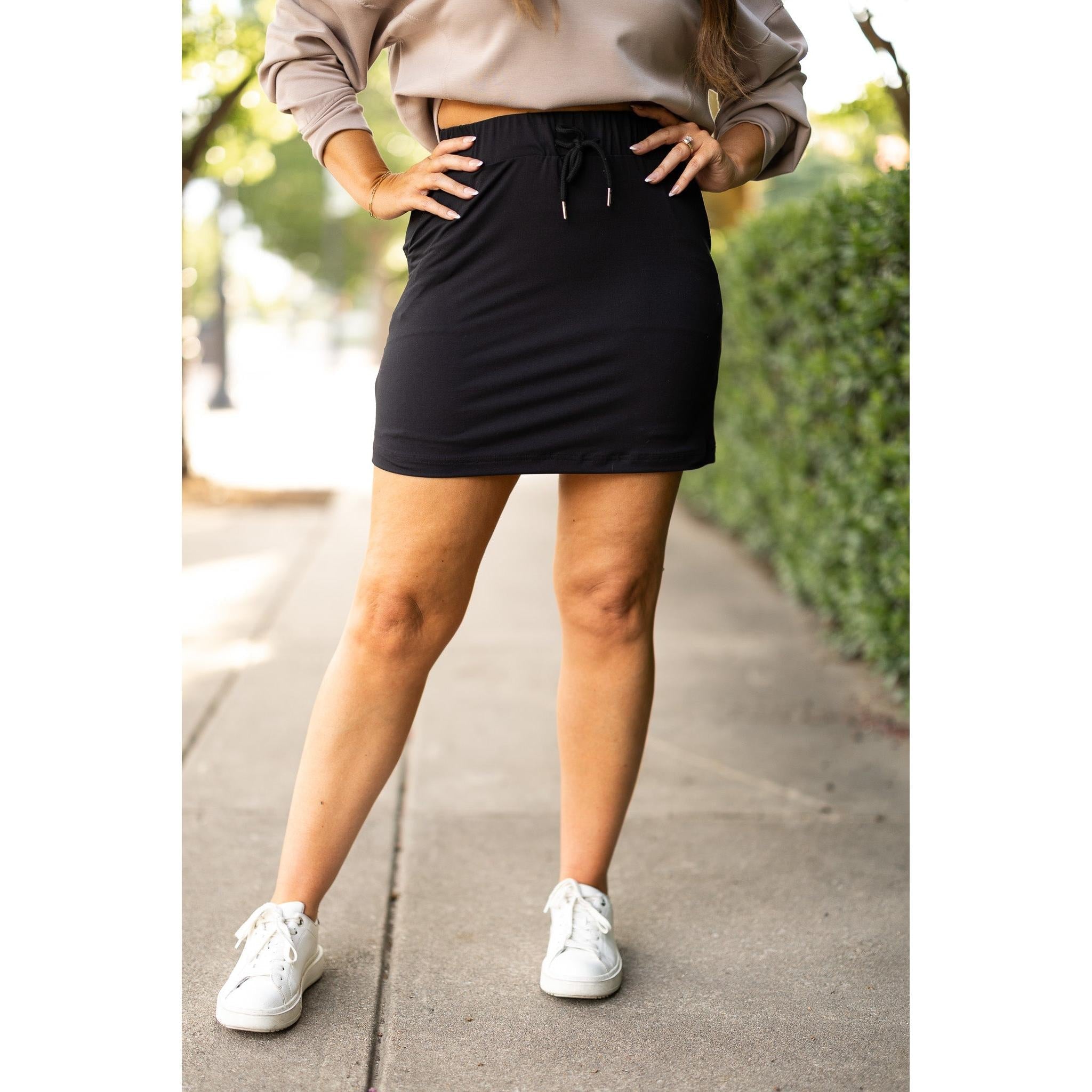 Kristina - Black Jogger Skirt