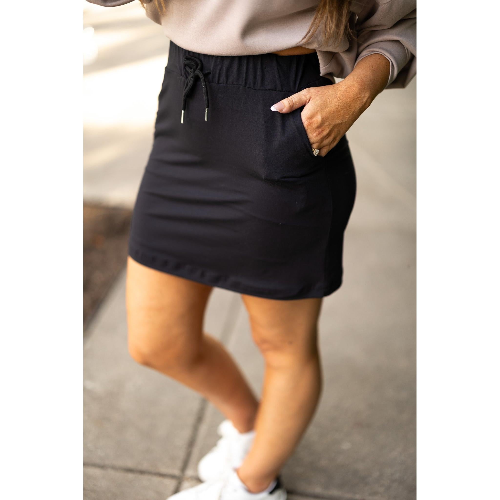 Kristina - Black Jogger Skirt