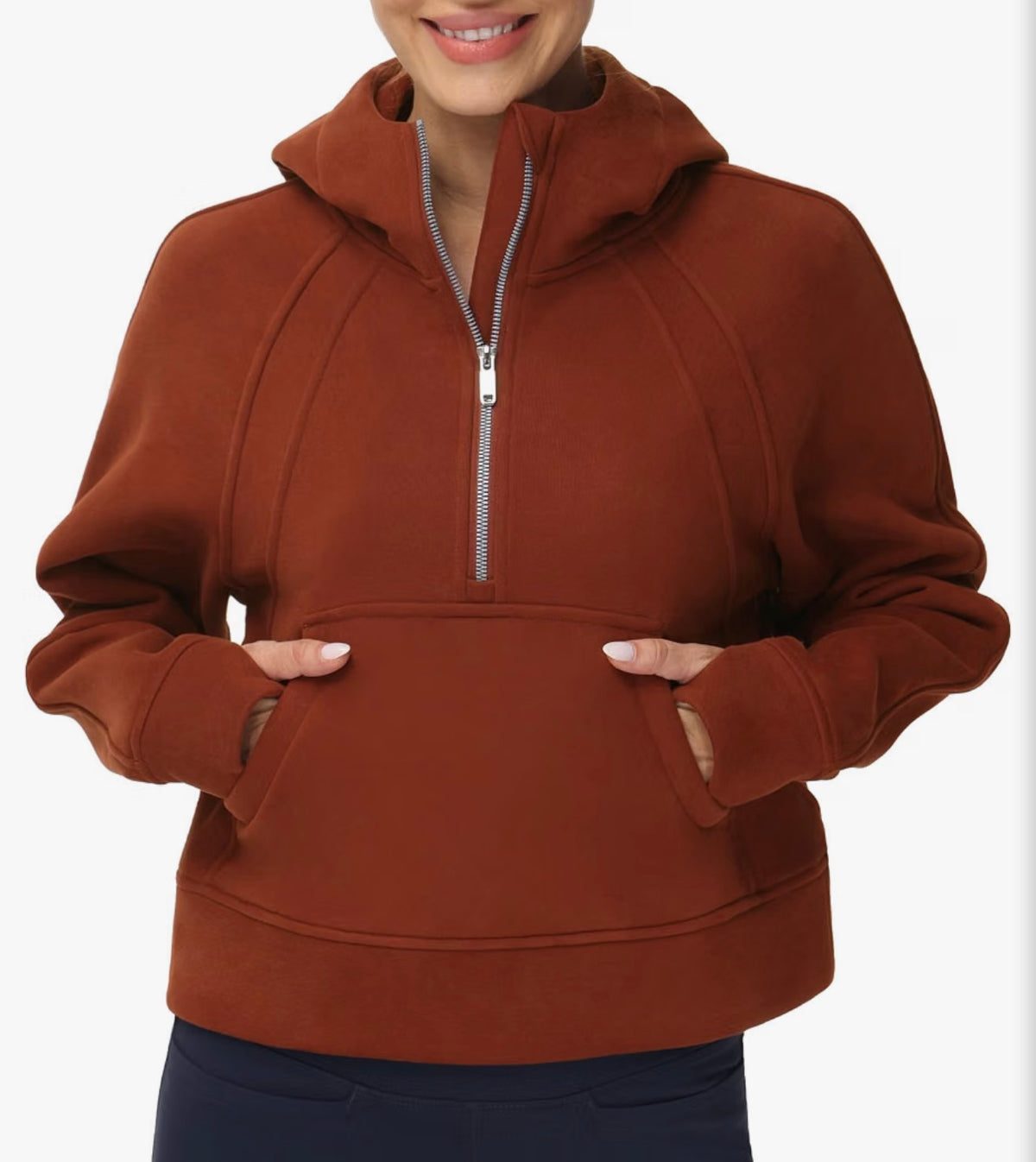Fleece Half Zip Crop Sweatshirt