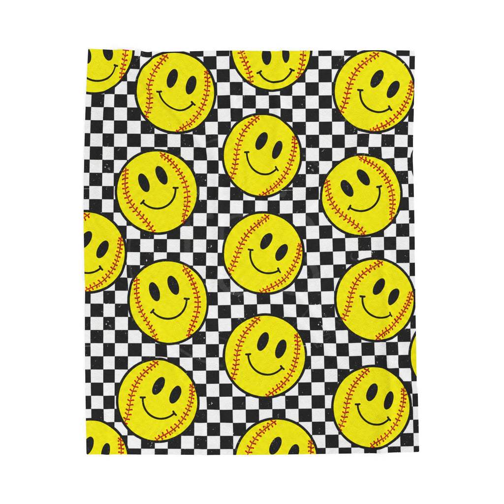 Velveteen Softball Plush Blanket