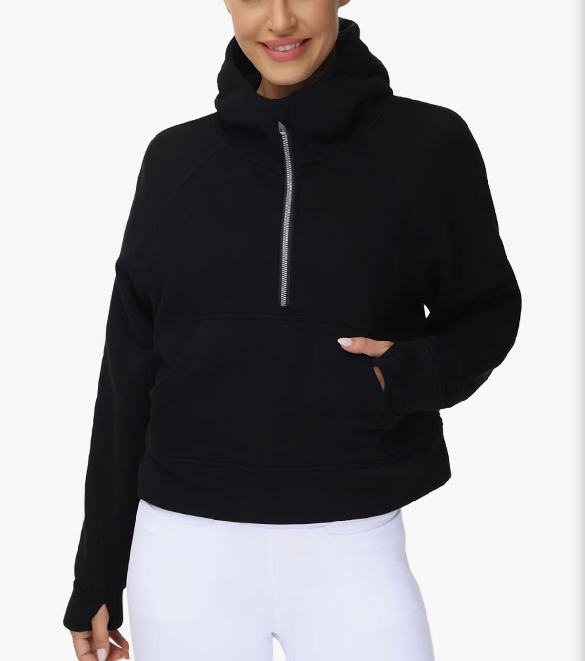 Fleece Half Zip Crop Sweatshirt