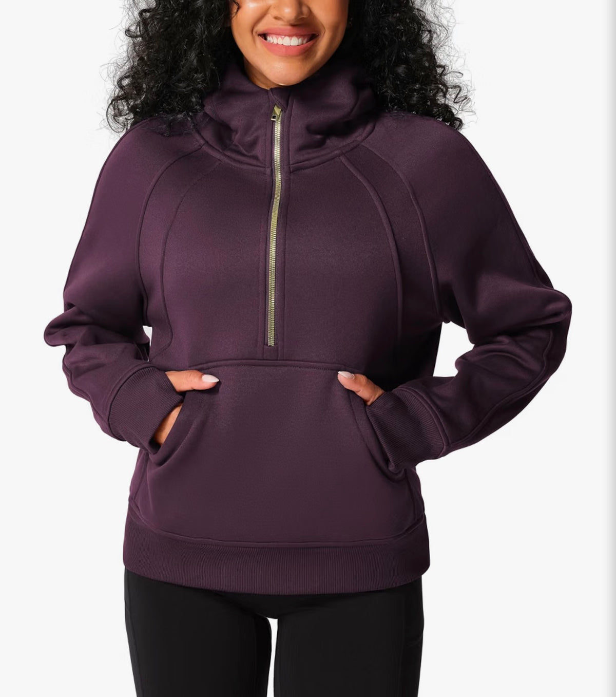 Fleece Half Zip Crop Sweatshirt