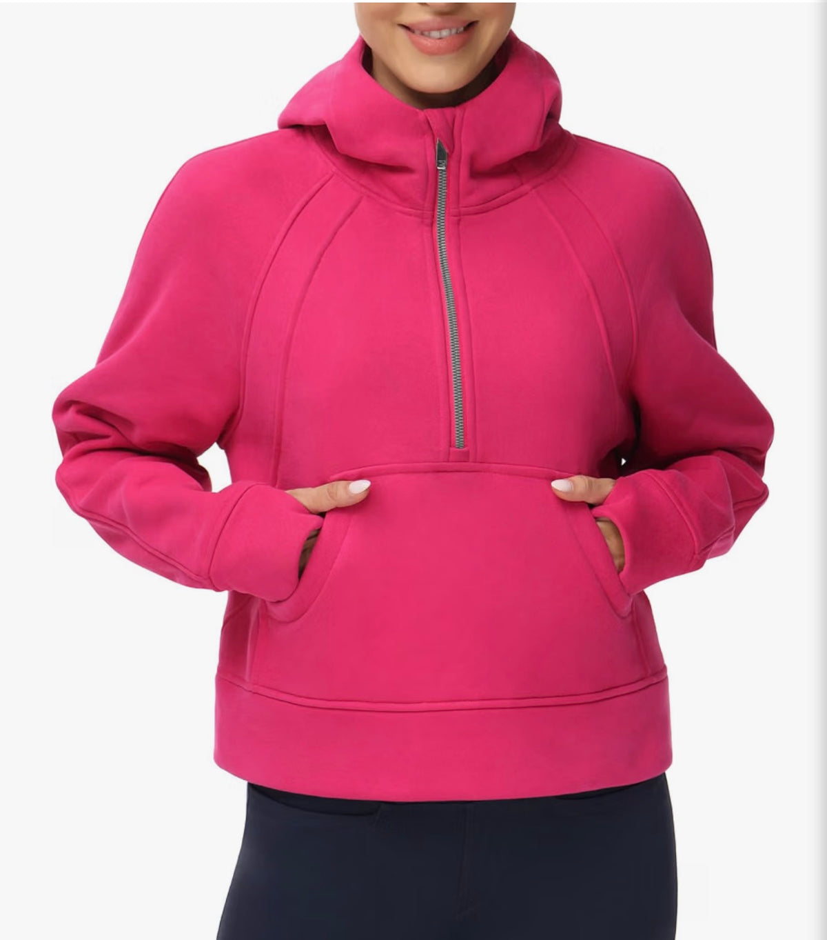 Fleece Half Zip Crop Sweatshirt