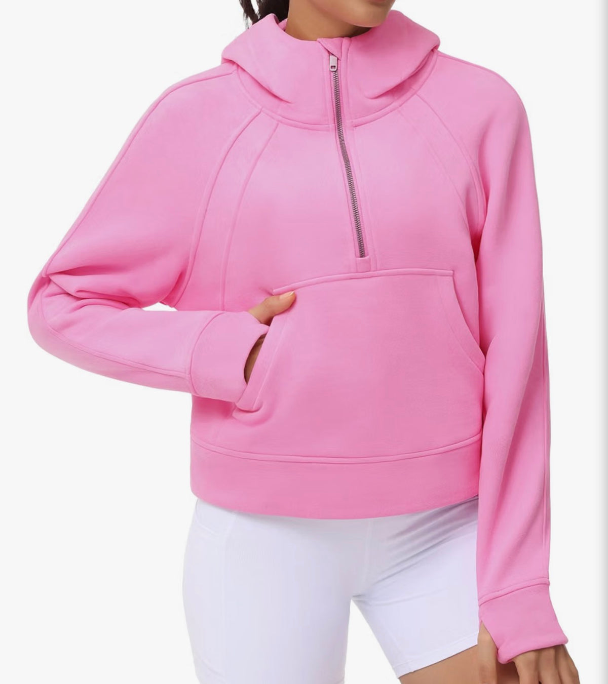 Fleece Half Zip Crop Sweatshirt
