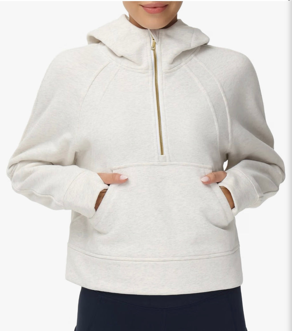 Fleece Half Zip Crop Sweatshirt