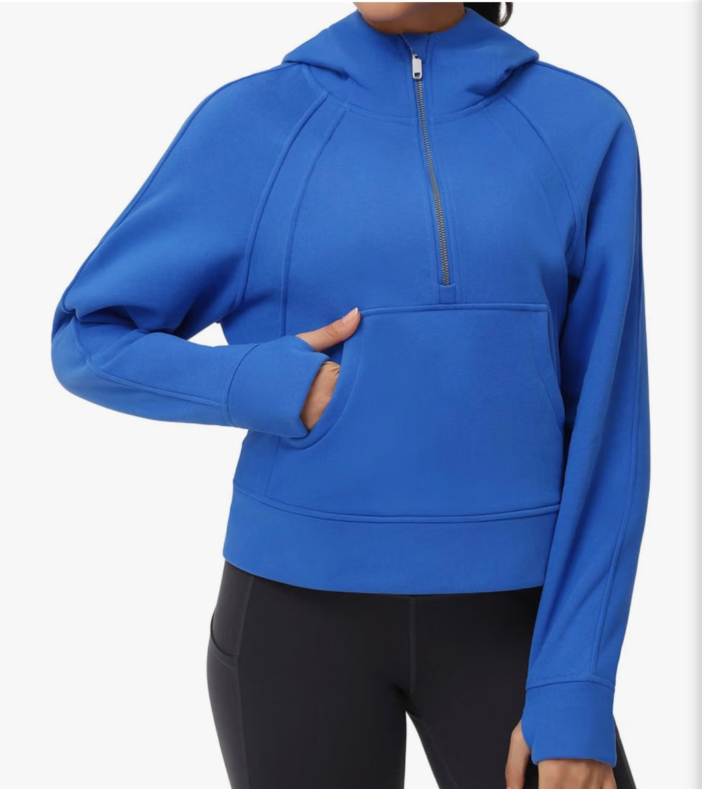 Fleece Half Zip Crop Sweatshirt