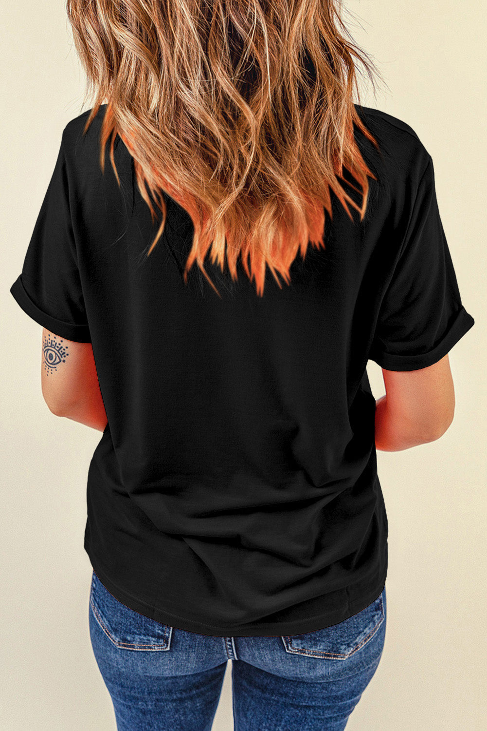 Black Rhinestone Love Football Graphic T Shirt