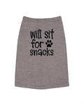 Will Sit for Snacks Dog Shirt