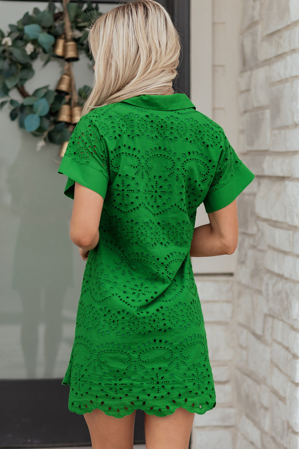 Celine Eyelet Embroidered T Shirt Dress