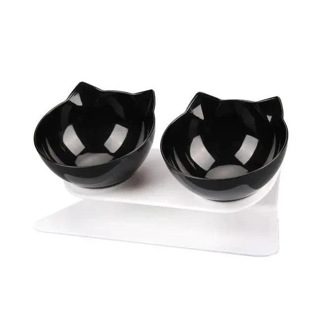 Double Transparent Non-slip Food Bowl With Protection For Cats Modern Kitten Food Bowl Pet Accessories