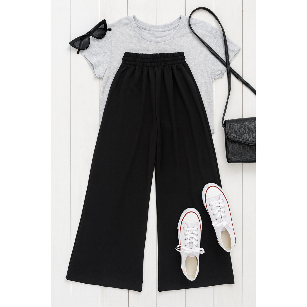 Morgan - Casual Loose Fit Luxe Wide Leg Pants